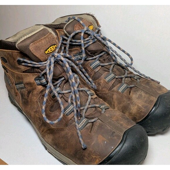 Keen Boots Mens 14D Detroit Mid Waterproof Boot Steel Toe Work Hiking Brown